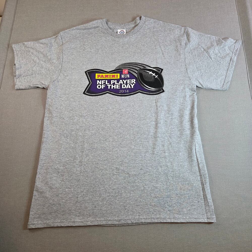 Panini NFL Player of the Day 2014 Promo Tee Shirt Gray Delta Pro Weight L